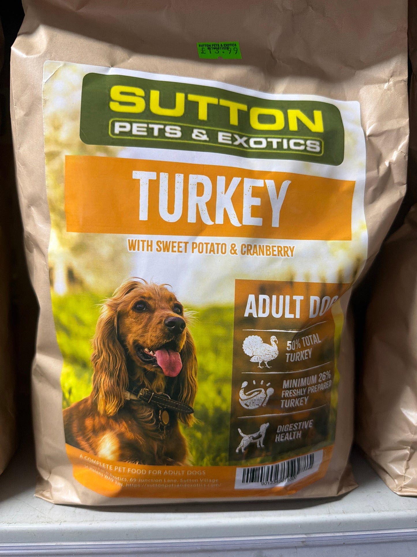 Sutton Pets & Exotics Adult Turkey with Sweet Potato & Cranberry 2kg