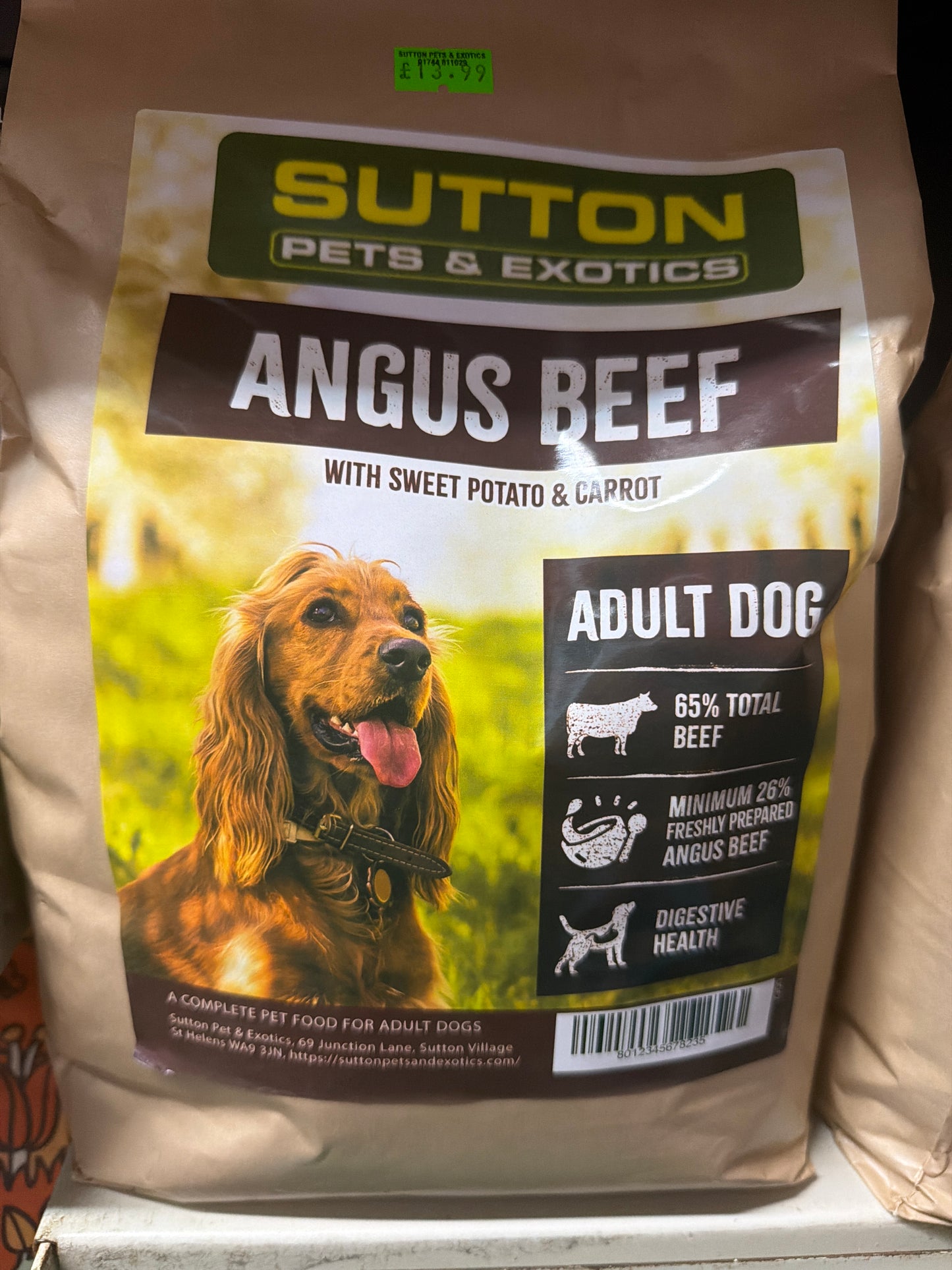 Sutton Pets & Exotics Adult Angus Beef with Sweet Potato & Carrot 2kg