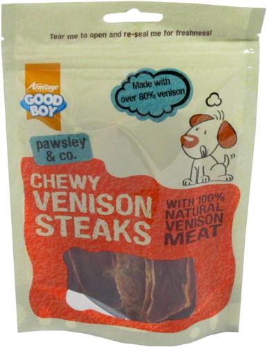 Armitages Pet Products Limited Good Boy Pawsley & Co Chewy Venison Steaks 80g