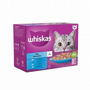 Whiskas 1+ Fish Favourites Adult Wet Cat Food Pouches in Jelly 12pk, 85g