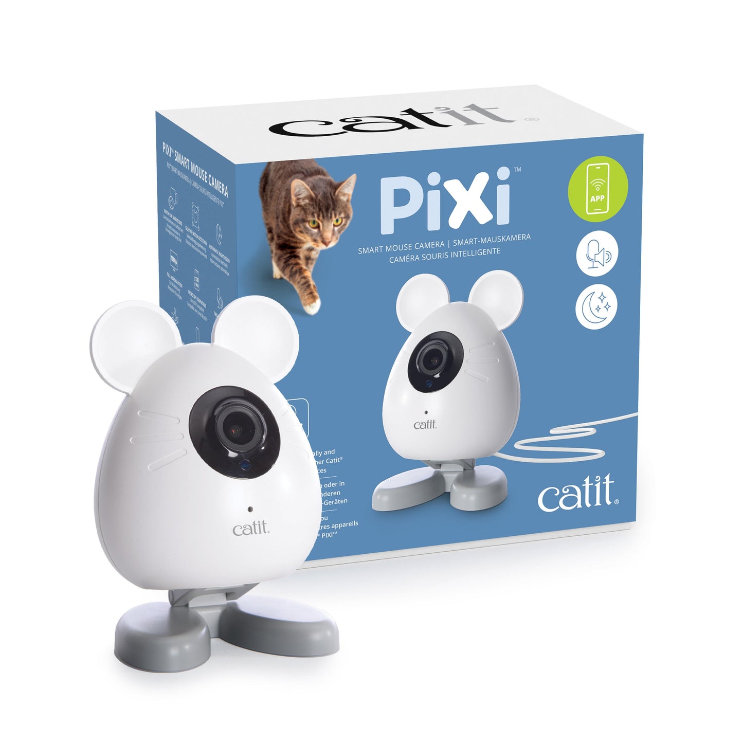 Catit PIXI Mouse Smart Indoor Cat Camera App Control White