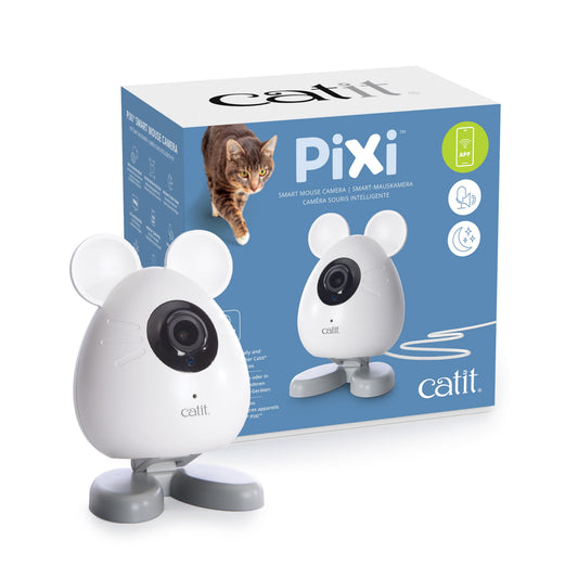 Catit PIXI Mouse Smart Indoor Cat Camera App Control White