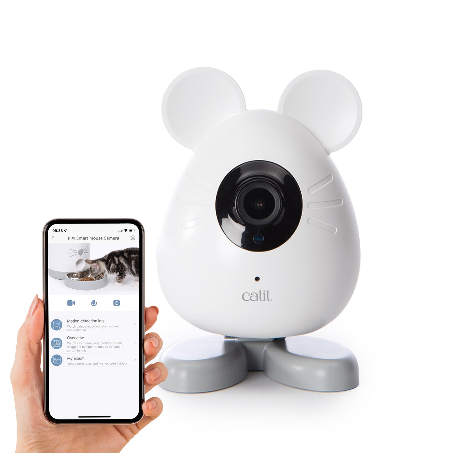 Catit PIXI Mouse Smart Indoor Cat Camera App Control White
