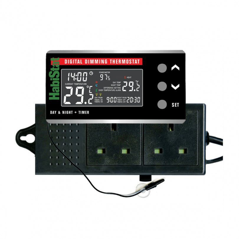 Habistat Digital Dimming Thermostat Day & Night Plus Timer