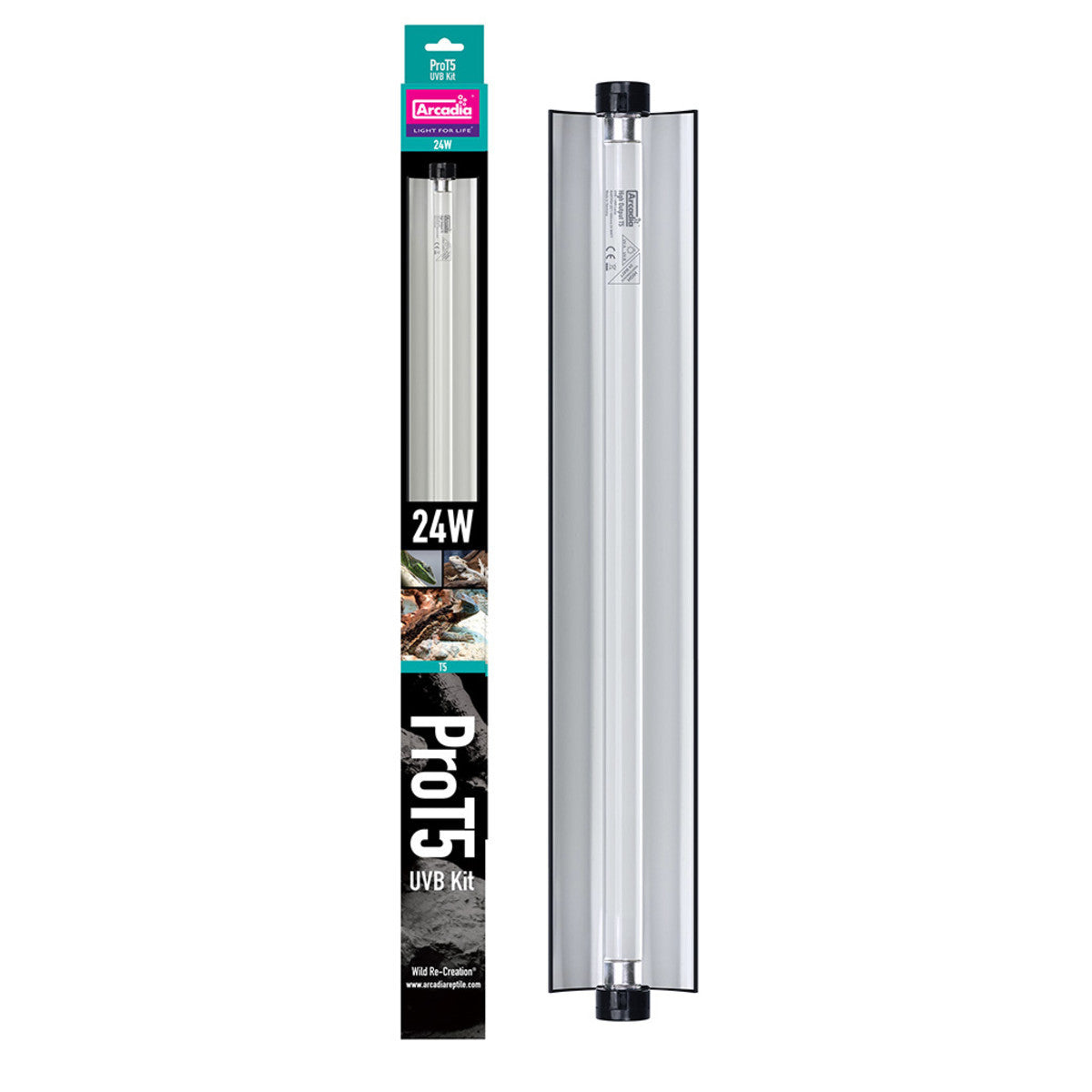 Arcadia Pro T5 UVB Kit, Desert, 12% UVB, 24 Watt, 24`